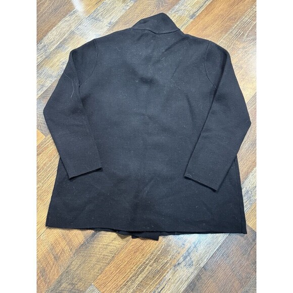 Lacoste Wmn's Ribbed V Neck Cardigan Sweater Black Sz 40 US Medium Alligator - Picture 5 of 7